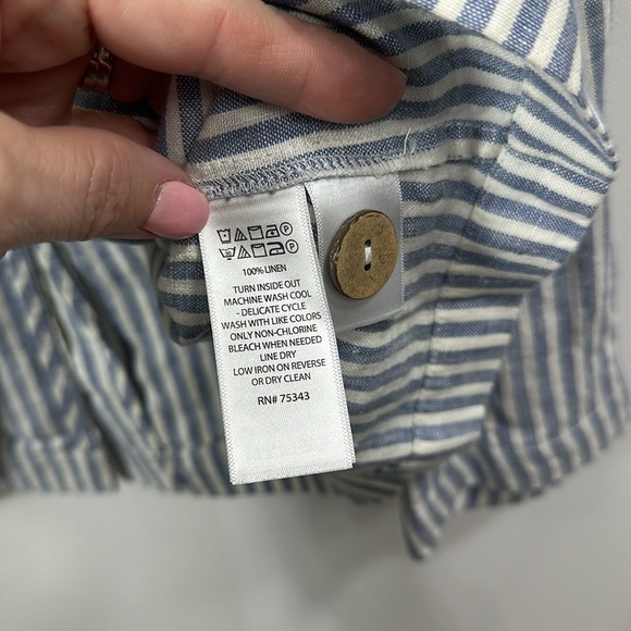 Tahari 100% linen blue and white striped jacket size small. NWT. - Picture 9 of 9